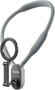 Flexible neck phone holder with magnifier hands free phone mount for watching videos reading and recording