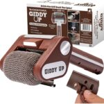 Brown cordless Giddy Up grill cleaner with stainless steel roller
